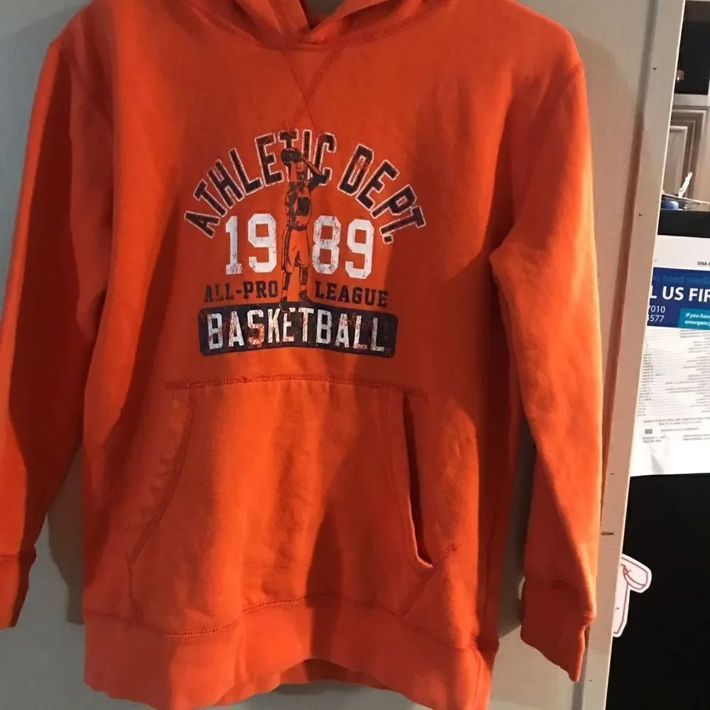 Children’s place boys size large orange hoodie graphic
